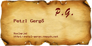 Petzl Gergő névjegykártya